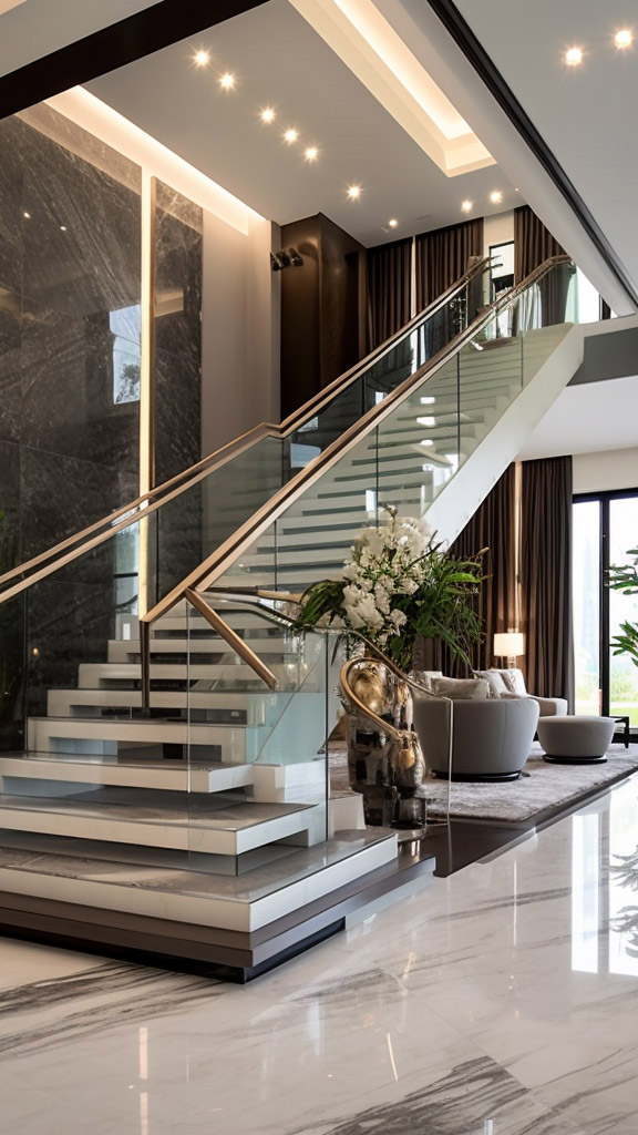 the-entrance-hall-in-a-luxury-modern-villa-in-Dubai-featuring-a-grand-staircase-with-white-marble-flooring-and-exquisite-lighting-that-highlights-the-architectural-beauty-of-the-space